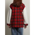 thumbnail image 4 of Chouyatou Women's Flannel Button Down Fleece Jacket Fall Fuzzy Plaid Blouse Jacket Winter Lightweight Coats, 4 of 5