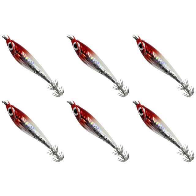 6uds. Señuelo de Pesca Luminoso Jigging Cebo ABS Horizontal para Noche de Agua Dulce (Estilo A)