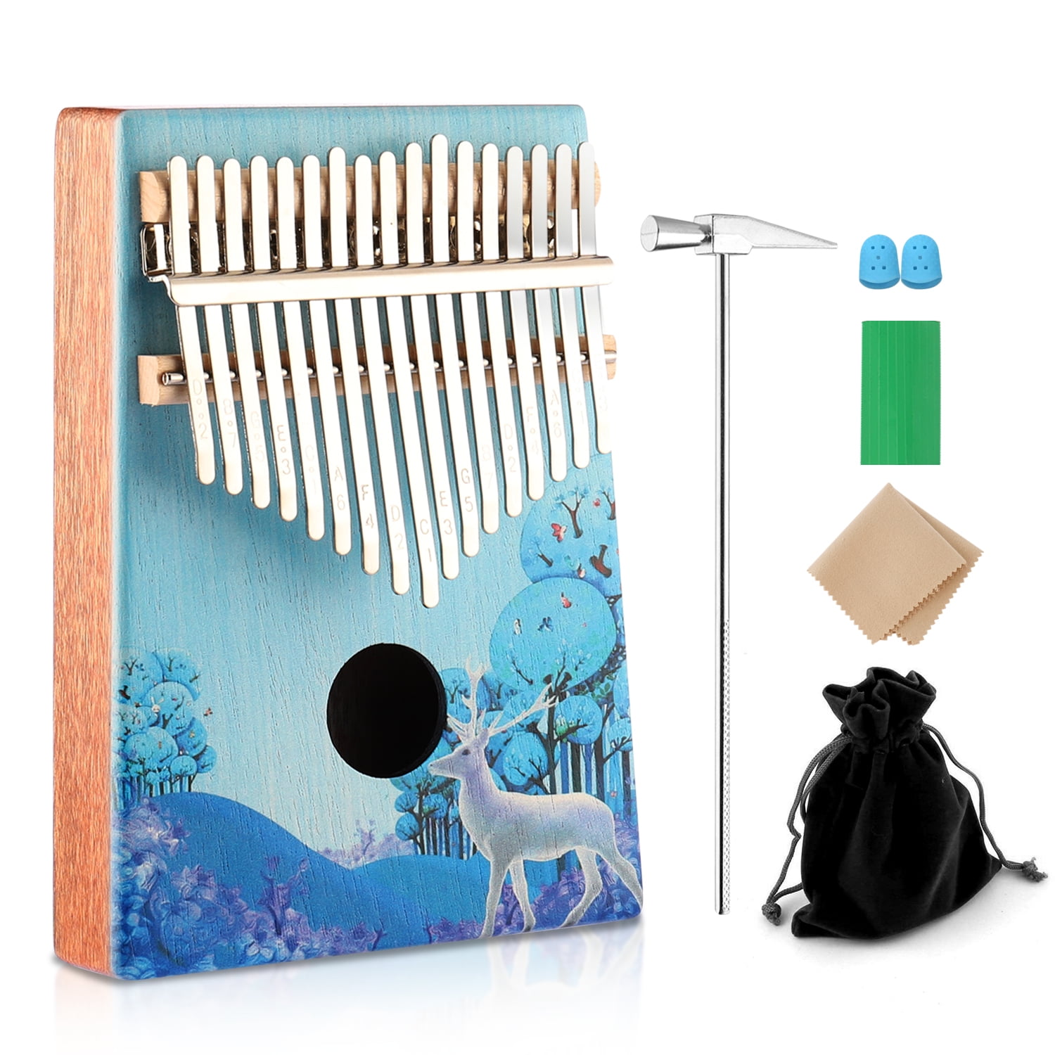 Best Donner DKL17 17 Key Kalimba Thumb Piano Solid Mahogany Acacia