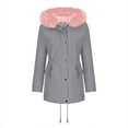 thumbnail image 3 of Lovskoo Women's Winter Coat Warm Parka Jacket Anoraks Hooded Fleeced Lined Faux Fur Mid Length Thick Warm Casual Comfortable Cotton Jacket Gray, 3 of 6