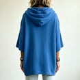 thumbnail image 6 of LNZGNM Hoodies for Women 3/4 Sleeve Solid Color Relaxed Hooded Everyday Breathable Pullover Daily Casual Outdoor,Blue(M), 6 of 7