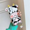 thumbnail image 2 of iPhone 11 3D Cartoon Milk Cow Design Kawaii Fun Silicone Cover, Animal Cool Funny Case Cover with Cute Pendant, Anti-Stratch Bumper Protective Phone C, 2 of 4