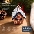 thumbnail image 5 of Christmas Gingerbread House Ornament, Mini House Hanging Ornament, Blue Roof Gingerbread Design for Christmas Tree, Wreath, Garland and Festive Holiday Display, 2.75 Inch, 5 of 7