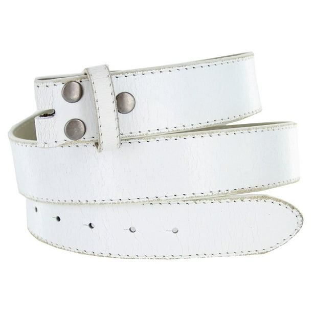 Men's Vintage Look Distressed Leather Belt Strap Snap On