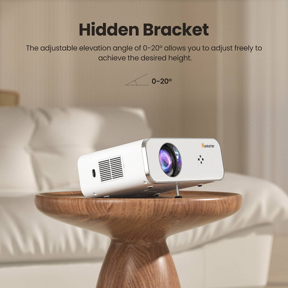 2026 Upgraded Hunkstar 4k Projector 1000 Lumen with Smart Screen, Auto Keystone Correction Focus, Video Projector with Wifi and Bluetooth, Built-in Speakers
