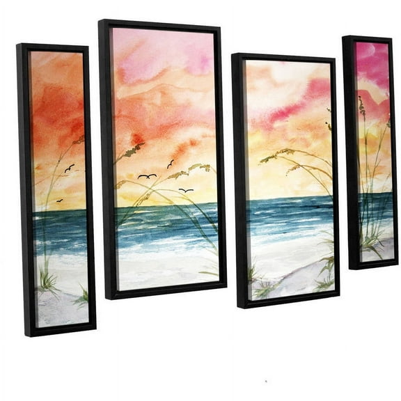 ArtWall Derek Mccrea "Abstract Seascape" 4-Piece Floater-framed Canvas Staggered Set