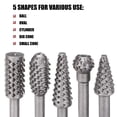 thumbnail image 4 of shiyou-Woodworking Rasp 5 PCS Rotary Drill Bit Set Wood Carving Bits 1/4” Shank Power Carving Bits Rotary Burr Set, 4 of 4