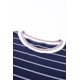 thumbnail image 4 of ABPHQTO Jersey a rayas de punto acanalado con puños de bloque de color azul extendido para mujer, 4 of 5