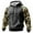 Dark Gray, variant on Pullover Hoodie with Camouflage Print Sleeves Drawstring Hood Front Pouch Pocket Long Sleeve Casual Sweatshirt for Men Women Dark Blue L