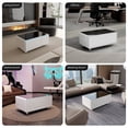 thumbnail image 6 of 41" Smart Fridge Coffee Table, 93L Refrigerator, Bluetooth, Touch Control Panel, 15W Wireless Charger, USB Ports, Speaker, Atmosphere Light, for Living Rooms, Offices, Conference Rooms– White, 6 of 8