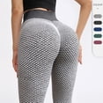 thumbnail image 2 of Pantalones de yoga de nido de abeja de cadera de melocotón europeos y americanos de mujer alta, 2 of 6