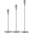 thumbnail image 1 of Juego de 3 portavelas de color negro mate para velas cónicas, candelabro decorativo para bodas, cenas, fiestas, se adapta a velas de 3/4 pulgadas de grosor y velas LED (soporte de vela de metal), 1 of 4