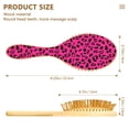 thumbnail image 2 of Natural Wooden Round Hair Brush - Wooden Cushion Massage Comb for Straight and Curly Hair, Promotes Scalp Blood Circulation,Pink Leopard Print, 2 of 7