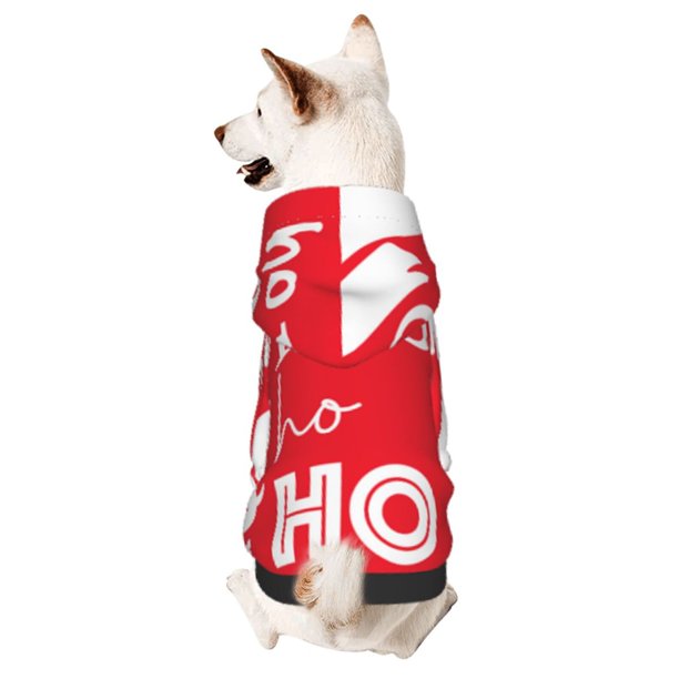 Balery Saying Ho Ho Ho Sudadera con Capucha para Perros Pequeños – Ropa para Mascotas, Disfraz para Perros y Gatos, Ideal para Fiestas y Cosplay-X-Large