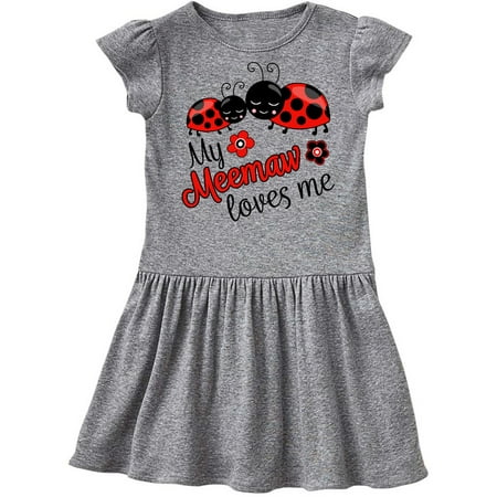 

Inktastic My Meemaw Loves Me with Cute Ladybugs Gift Toddler Girl Dress