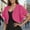 Hot Pink, variant on BODOAO Dressy Ruffle Bolero for Women Short Sleeve Shrugs Lightweight Open Front Cropped Cardigan for Women Over Dress Three Quarter Sleeve See Through Shawl Chiffon Short Cardigan Beige L