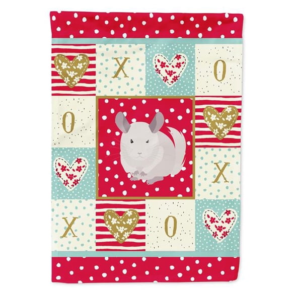 28 x 0,01 x 40 Po. Blanc Dominant Chinchilla Amour Toile Maison Drapeau