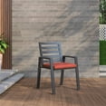 thumbnail image 3 of LeisureMod Chelsea Modern 7-Piece Outdoor Dining Set with Aluminum Dining Table and 6 Dining Chairs with Removable Cushions (Cherry), 3 of 20