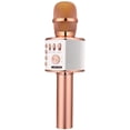 thumbnail image 3 of BONAOK Micrófono inalámbrico de karaoke Bluetooth, altavoz portátil 3 en 1 para todos los teléfonos inteligentes, regalos para niñas, niños, adultos de todas las edades Q37 (oro rosa), 3 of 4