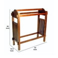 thumbnail image 5 of Wooden Mission Style Quilt Rack with 3 Hanging Bars on Scrolled Top, Brown- Saltoro Sherpi, 5 of 5