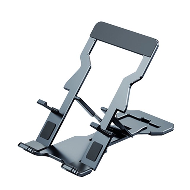 Graflsoa Foldable Magnetic Phone & Tablet Stand - Space Gray, Lightweight Portable Aluminum Alloy Holder with Charging Port Design