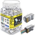 thumbnail image 1 of Conectores Pasantes Blindados RJ45 Cat6 Sabra 60 Piezas, 1 of 8