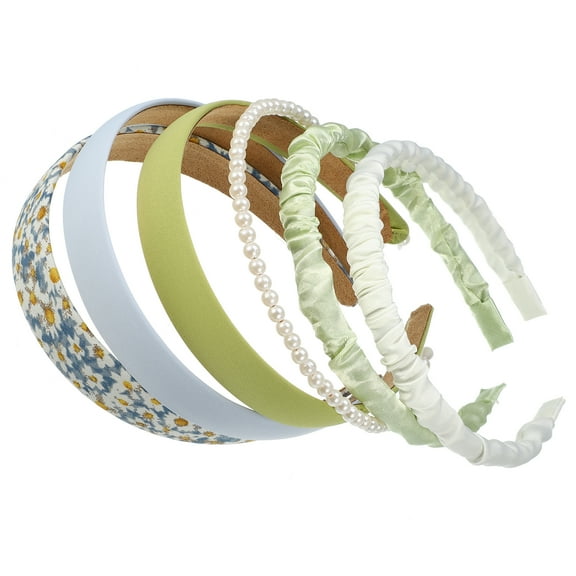 Unique Bargains 6pcs Fashion Headbands Set Different Designs Headbands Faux Pearl Hair Accessories for Women Colorful