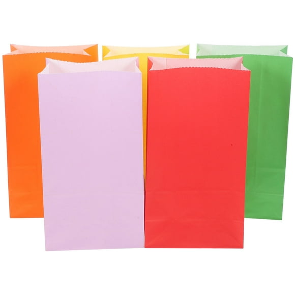 Masteelf 40 Pcs Sacs à Déjeuner en Papier Coloré Sacs d'Emballage pour Biscuits Sacs de Fête pour Pain au Levain et Pâtisserie pour Mariage Anniversaire