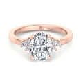 thumbnail image 2 of Crete - Moissanite Oval Cut Lab Diamond Engagement Ring with Round Side Stones, 2 of 4