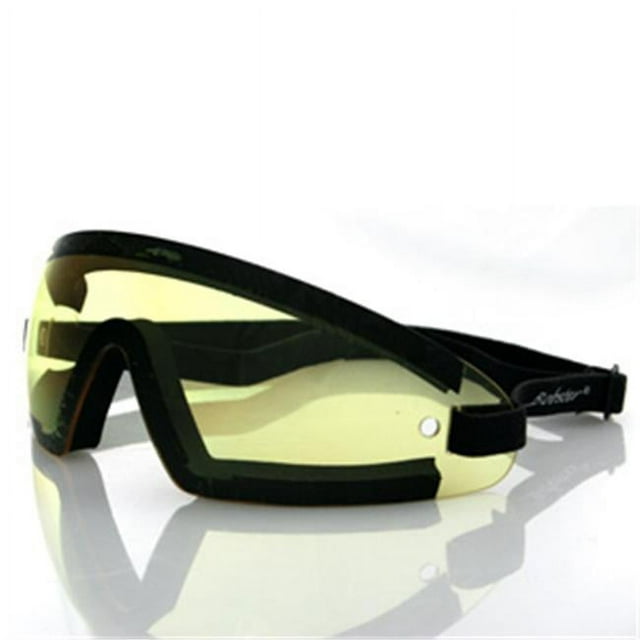 Zan Headgear BW201Y Wrap Around Goggle Black Frame Yellow Lens