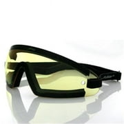 Bobster Eyewear, Wrap Around Goggle, Black Frame, Yellow Lens - BW201Y