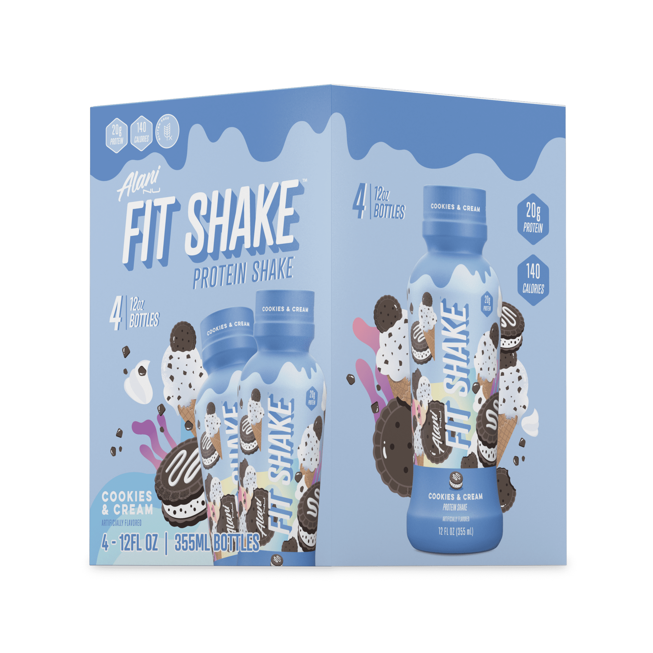 Alani Nu Fit Shake Protein Shake Cookies And Cream 20 Grams 12oz 