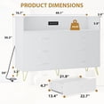 thumbnail image 3 of Rugerasy 6 Dresser for Bedroom with Power Outlet & LED Light,Wooden Dressers with Wide Drawers & 2-Tier Open Shelves,Modern Chest of Double Wide Drawers for Living Room,Entryway,TV Stand,White, 3 of 7