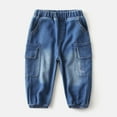 thumbnail image 2 of Baby Jeans Toddlers Distressed Denim Pants With Pockets Casual Long Pants School Boys Pants Blue 2 Years-3 Years, 2 of 7