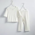 thumbnail image 2 of BLVB Toddler Baby Girl Clothes 2 Piece Pajamas Sets Kids Half Sleeve Tops Long Pants Pjs Sleepwear 2PCS Set(White,1-2Years), 2 of 5