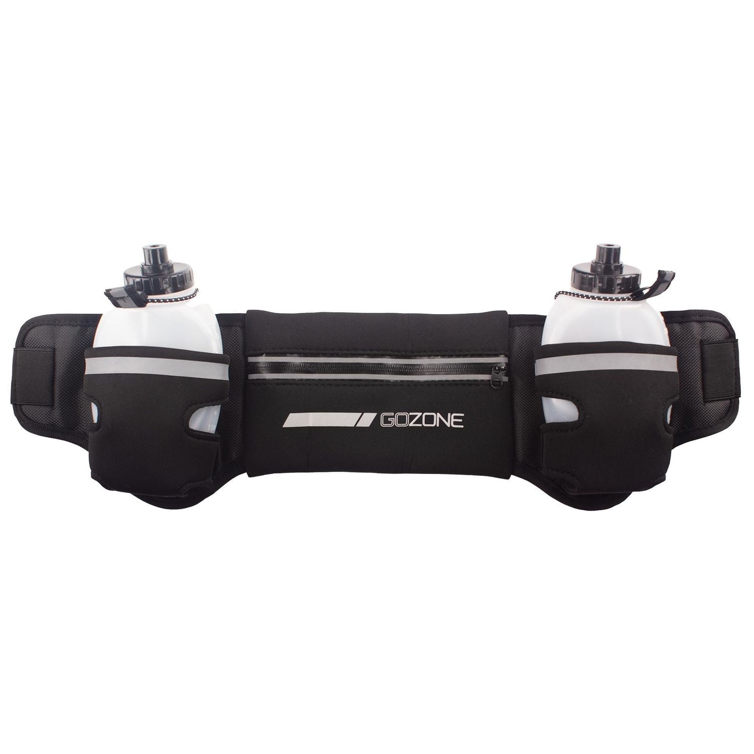 Runner's Kit – Head Lamp, Hydration Waist Pack, Reflective Vest, Runner's Alarm –Black/Green, With 2 hydration bottles