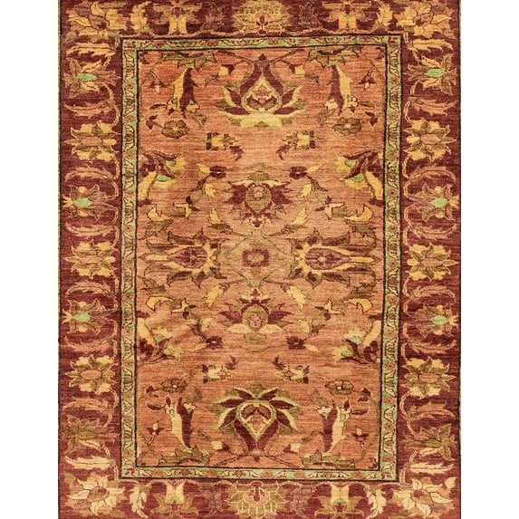 Ahgly Company Indoor Rectangle Abstract Carrot Orange Area Rugs, 2' x 4'