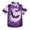 Bats Flying under Purple Moon, variant on Small Short Sleeve Button Down Shirts Town Bat Sunset Casual Shirt 3-10 Years