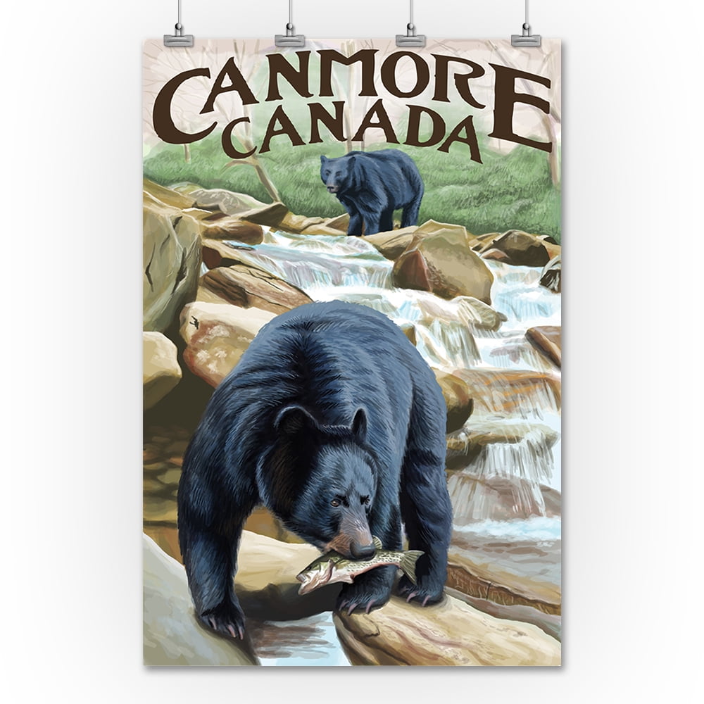 Canmore, Alberta, Canada Black Bears Fishing Lantern