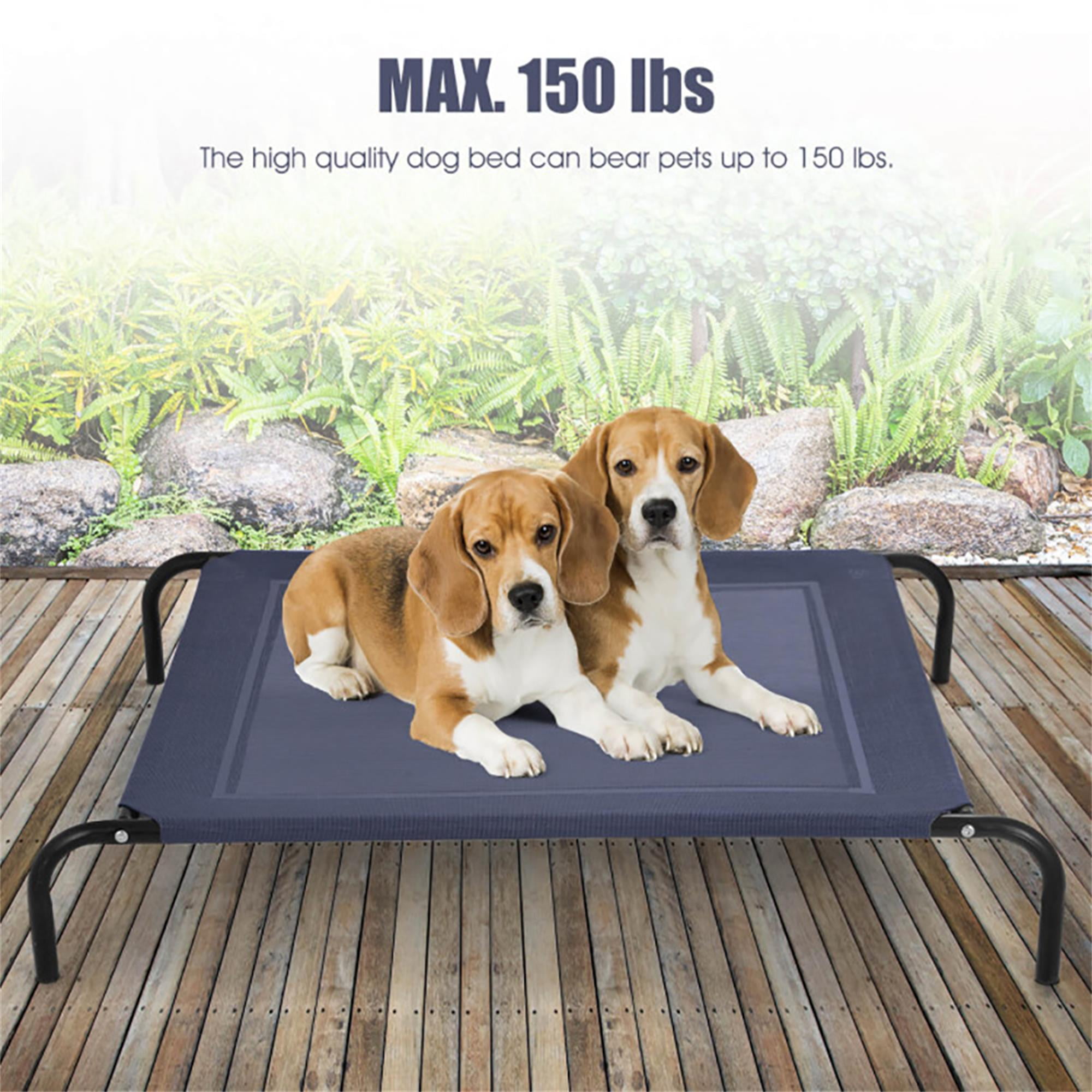 Kadyn 52" Indoor Elevated Dog Bed with Metal Frame, Original Outdoor Cooling Camping Pet Beds Dog Cot Mat, Gray