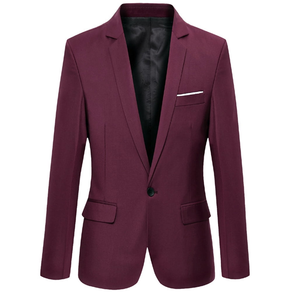 YFFUSHI Mens Casual Slim Fit Suit Jacket 1 Button Daily Blazer Business Sport Coat Tops