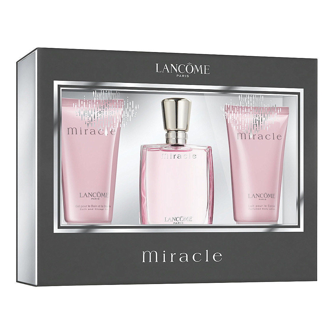 MIRACLE LANCOME 3 PCS SET: 1 EDP SP and 1.7 BODY LOTION and 1.7 SHOWER GEL -