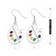 thumbnail image 2 of 1set Artist Palette Painter Dangle Hook Earrings Necklace Van Gogh Picasso Jewelry, 2 of 3