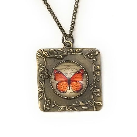 Monarch Butterfly Necklace, Monarch Pendant, Gift for Women, Unique Necklace, Under 25 Dollars