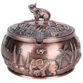thumbnail image 1 of Vintage Ashtray with Lid, Windproof, Zinc Alloy, Unique Home Decor, Craft Gift, 1 of 2