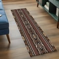 thumbnail image 4 of 2x6 Kitchen Runner Rug, Brown Boho Non-Skid Rubber Backing Large Rectangle Rugs - Living Room Bedroom Home Office, Vintage Ethnic Tribe Retro Abstract Art Indoor Floor Mat Carpets Washable Rug, 4 of 9