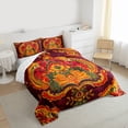 thumbnail image 3 of Homewish Vintage Tribal Damask Bedding Comforter Set for Female, Hippie Flower Floral Twin Comforter Sets, Bohemian Mandala Print Reversible Bedding Set, Super Cozy Room Decor, 2-Piece, 3 of 8