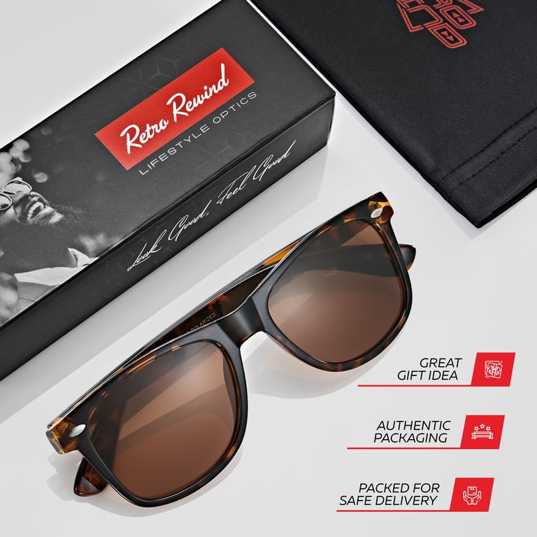 Retro Rewind Polarized Sunglasses, UV400 Protection, Classic  display picture 3