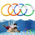 thumbnail image 1 of 4 Pcs Diving Ring Toys Colorful Underwater Pool Dive Rings for Kids Underwater Training Sinking Throwing Dive Rings for Swimming Pool Parties, 1 of 7