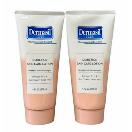 Dermasil Diabetics' Skin Care Lotion with Borage Oil & Sunflower Seed Oil, 6 OZ (2 Pack)
